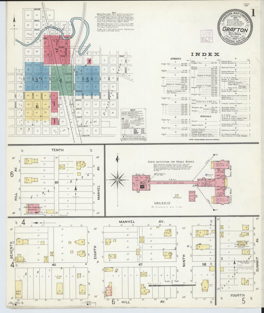 Sanborn Fire Insurance Map from Grafton, Walsh County, North Dakota. (1907) – Historic Sanborn Fire Insurance Map Print