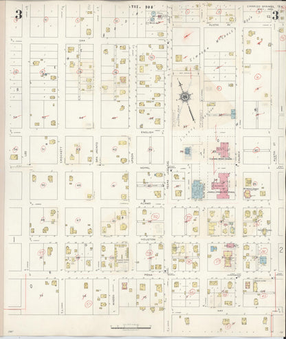 Sanborn Fire Insurance Map from Carrizo Springs, Dimmit County, Texas (1944), Sheet #0003 - Complete Map Set gallery image, historic Sanborn map, vintage wall art, Texas Texas