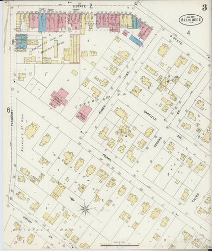 Sanborn Fire Insurance Map from Belvidere, Boone County, Illinois (1897), Sheet #0003 - Complete Map Set gallery image, historic Sanborn map, vintage wall art, Illinois Illinois