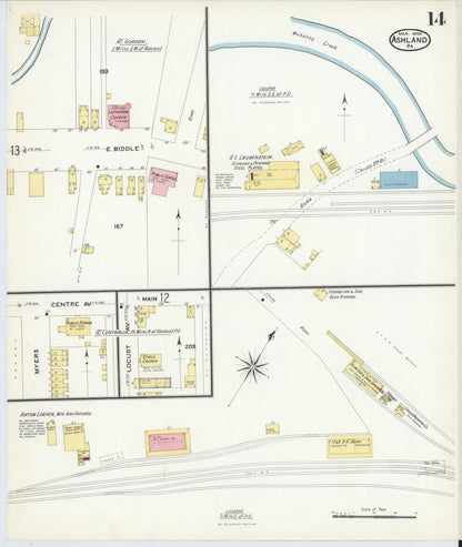 Sanborn Fire Insurance Map from Ashland, Schuylkill County, Pennsylvania (1908), Sheet #0014 - Complete Map Set gallery image, historic Sanborn map, vintage wall art, Pennsylvania Pennsylvania
