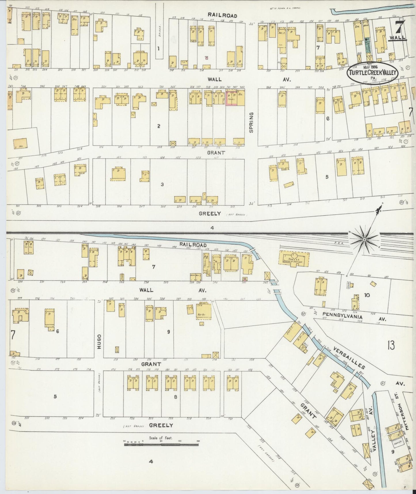 Sanborn Fire Insurance Map from Turtle Creek Valley, Allegheny County, Pennsylvania (1906), Sheet #0007 - Complete Map Set gallery image, historic Sanborn map, vintage wall art, Pennsylvania Pennsylvania