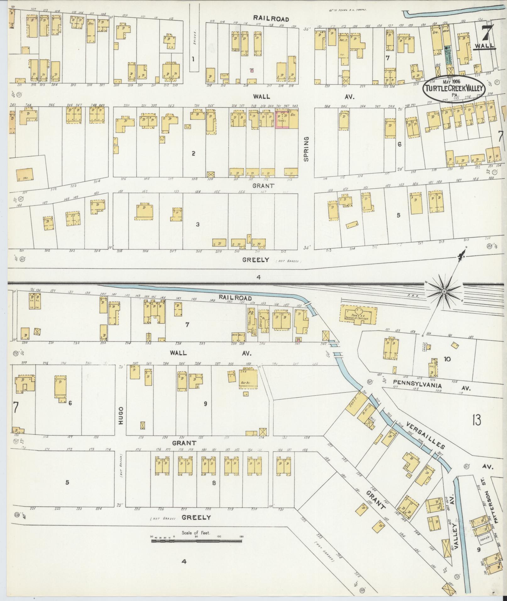 Sanborn Fire Insurance Map from Turtle Creek Valley, Allegheny County, Pennsylvania (1906), Sheet #0007 - Complete Map Set gallery image, historic Sanborn map, vintage wall art, Pennsylvania Pennsylvania