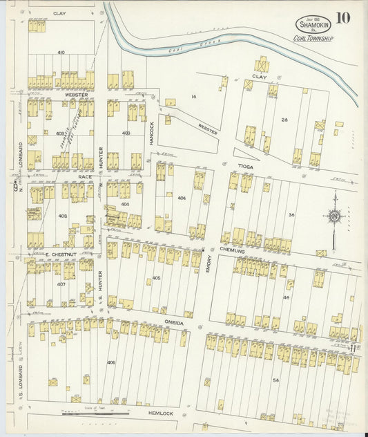 Sanborn Fire Insurance Map from Shamokin, Northumberland County, Pennsylvania (1913), Sheet #0010 - Historic Sanborn Fire Insurance Map Print, vintage old map wall art, antique decor, genealogy gift, Pennsylvania Pennsylvania map