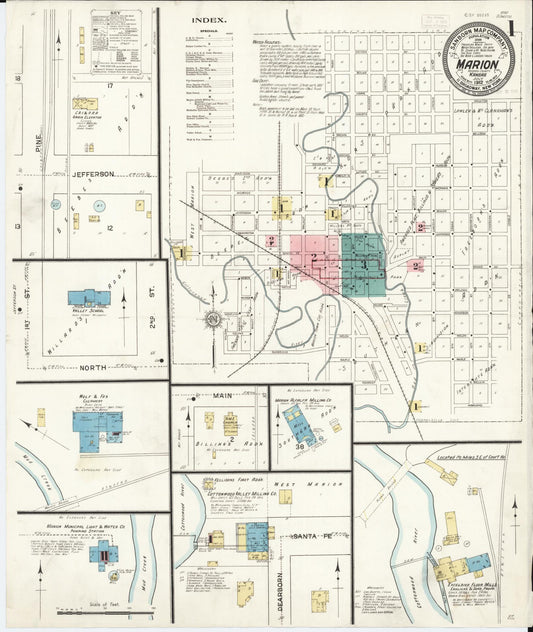 Sanborn Fire Insurance Map from Marion, Marion County, Kansas. (1912) – Historic Sanborn Fire Insurance Map Print