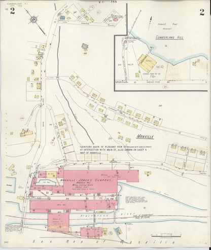 Sanborn Fire Insurance Map from Cumberland, Providence County, Rhode Island (1941), Sheet #0002 - Complete Map Set gallery image, historic Sanborn map, vintage wall art, Rhode Island Rhode Island