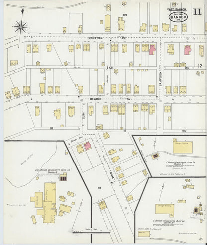Sanborn Fire Insurance Map from Bangor, Northampton County, Pennsylvania (1904), Sheet #0011 - Complete Map Set gallery image, historic Sanborn map, vintage wall art, Pennsylvania Pennsylvania