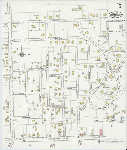 Sanborn Fire Insurance Map from Jamestown, Newport County, Rhode Island (1921), Sheet #0005 - Complete Map Set gallery image, historic Sanborn map, vintage wall art, Rhode Island Rhode Island