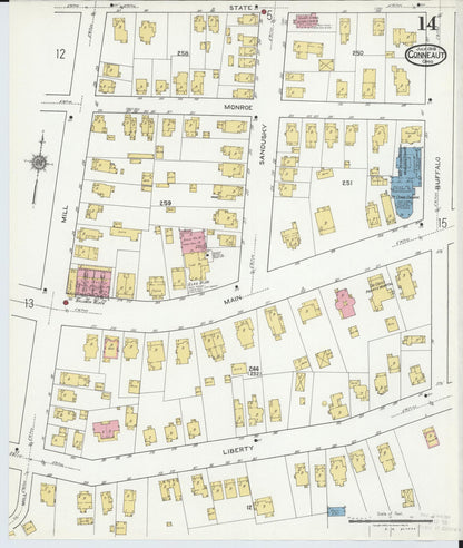 Sanborn Fire Insurance Map from Conneaut, Ashtabula County, Ohio (1919), Sheet #0014 - Historic Sanborn Fire Insurance Map Print, vintage old map wall art, antique decor, genealogy gift, Ohio Ohio map