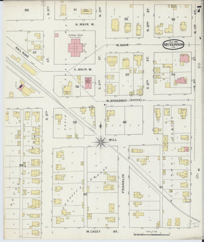 Sanborn Fire Insurance Map from Mount Vernon, Jefferson County, Illinois (1894), Sheet #0007 - Complete Map Set gallery image, historic Sanborn map, vintage wall art, Illinois Illinois