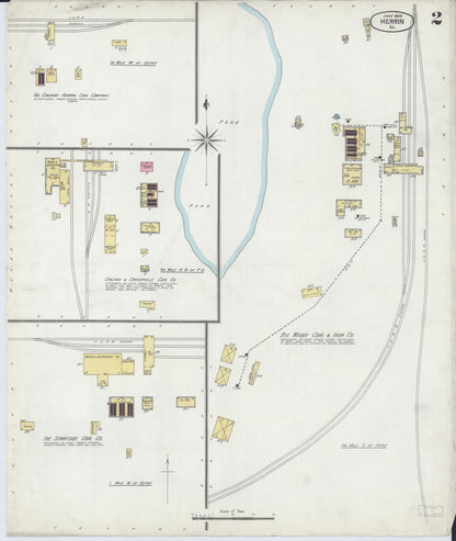 Sanborn Fire Insurance Map from Herrin, Williamson County, Illinois (1902), Sheet #0002 - Complete Map Set gallery image, historic Sanborn map, vintage wall art, Illinois Illinois