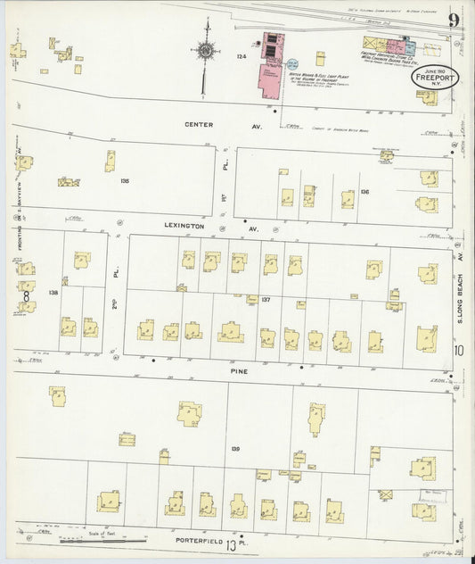 Sanborn Fire Insurance Map from Freeport, Nassau County, New York (1910), Sheet #0009 - Historic Sanborn Fire Insurance Map Print, vintage old map wall art, antique decor, genealogy gift, New York New York map