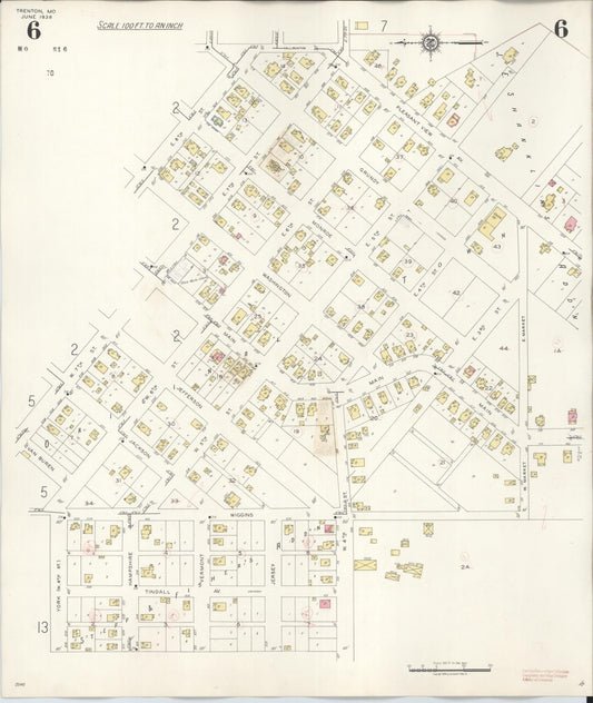 Sanborn Fire Insurance Map from Trenton, Grundy County, Missouri (1948), Sheet #0006 - Historic Sanborn Fire Insurance Map Print, vintage old map wall art, antique decor, genealogy gift, Missouri Missouri map