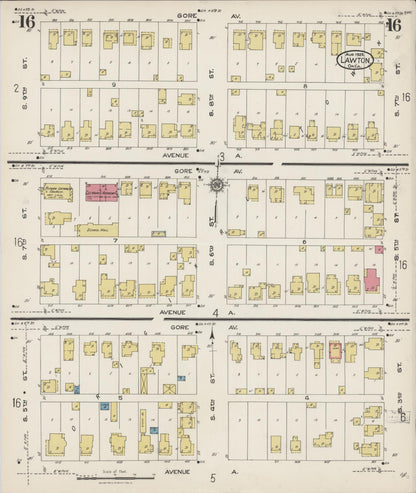 Sanborn Fire Insurance Map from Lawton, Comanche County, Oklahoma (1923), Sheet #0016 - Complete Map Set gallery image, historic Sanborn map, vintage wall art, Oklahoma Oklahoma
