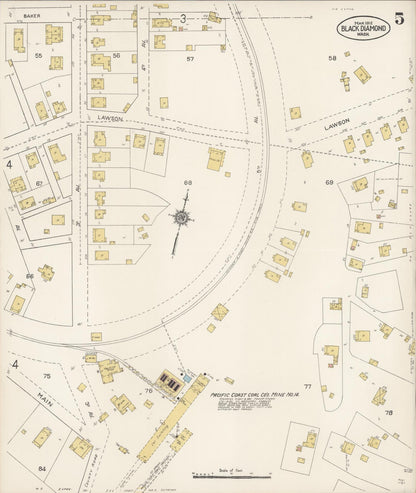 Sanborn Fire Insurance Map from Black Diamond, King County, Washington (1912), Sheet #0005 - Complete Map Set gallery image, historic Sanborn map, vintage wall art, Washington Washington