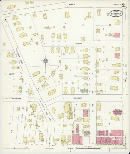 Sanborn Fire Insurance Map from Mount Vernon, Jefferson County, Illinois (1913), Sheet #0002 - Complete Map Set gallery image, historic Sanborn map, vintage wall art, Illinois Illinois