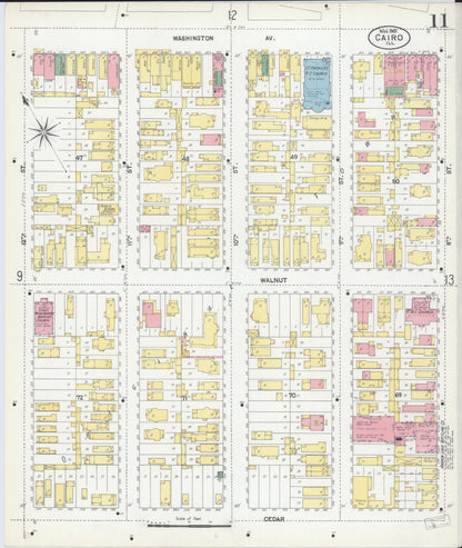 Sanborn Fire Insurance Map from Cairo, Alexander County, Illinois (1901), Sheet #0011 - Complete Map Set gallery image, historic Sanborn map, vintage wall art, Illinois Illinois