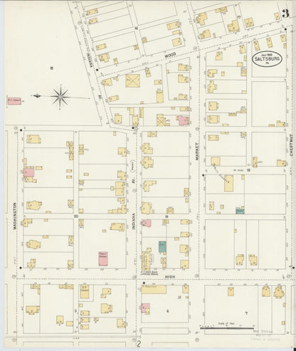 Sanborn Fire Insurance Map from Saltsburg, Indiana County, Pennsylvania (1903), Sheet #0003 - Historic Sanborn Fire Insurance Map Print, vintage old map wall art, antique decor, genealogy gift, Saltsburg Indiana map