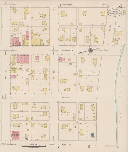 Sanborn Fire Insurance Map from Prophetstown, Whiteside County, Illinois (1922), Sheet #0004 - Complete Map Set gallery image, historic Sanborn map, vintage wall art, Illinois Illinois