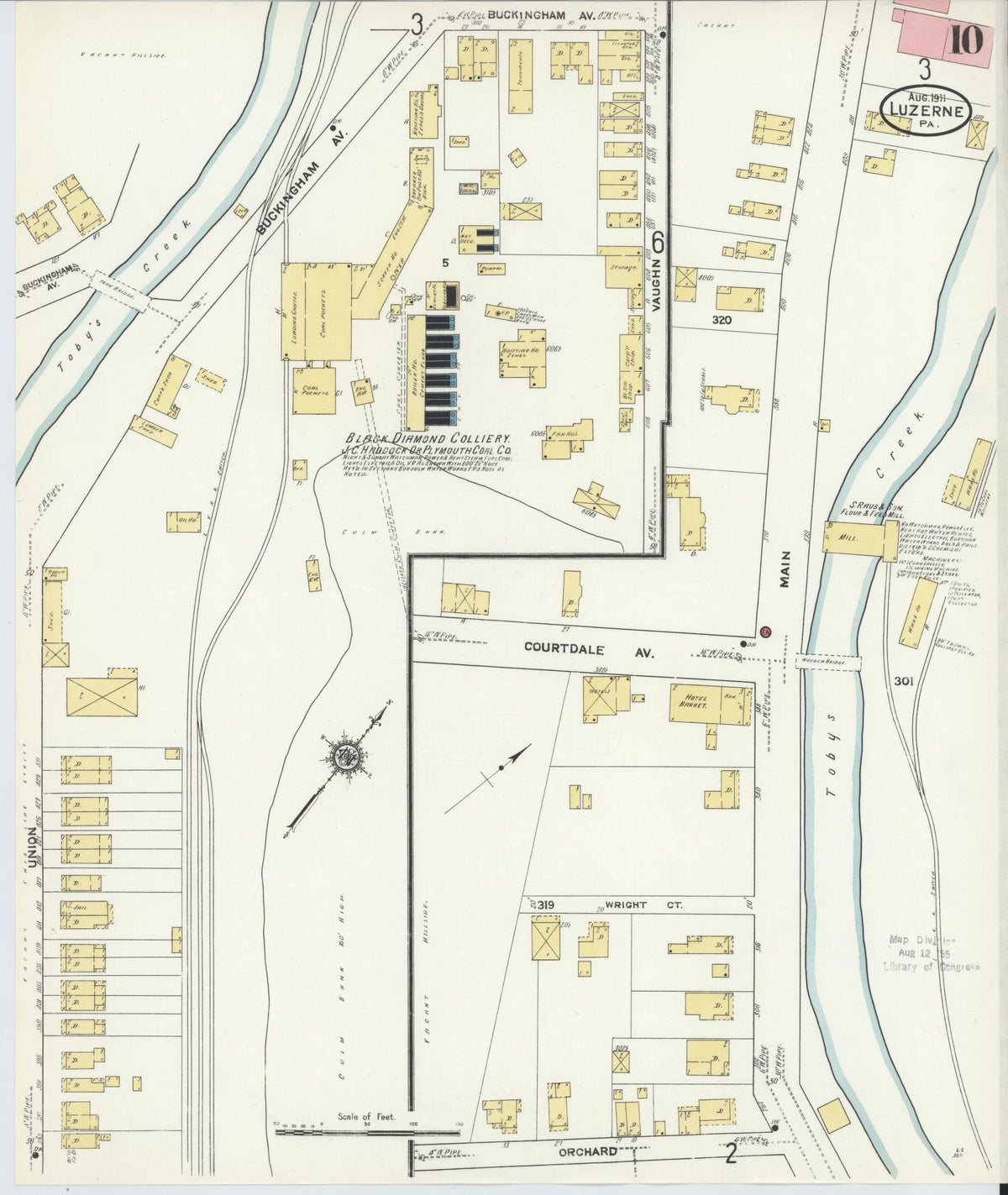 Sanborn Fire Insurance Map from Luzerne, Luzerne County, Pennsylvania (1911), Sheet #0010 - Complete Map Set gallery image, historic Sanborn map, vintage wall art, Pennsylvania Pennsylvania