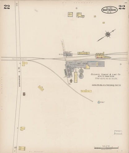Sanborn Fire Insurance Map from Martinsburg, Berkeley County, West Virginia (1922), Sheet #0022 - Complete Map Set gallery image, historic Sanborn map, vintage wall art, West Virginia West Virginia