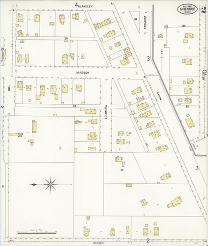 Sanborn Fire Insurance Map from Monroe, Snohomish County, Washington (1908), Sheet #0002 - Complete Map Set gallery image, historic Sanborn map, vintage wall art, Washington Washington