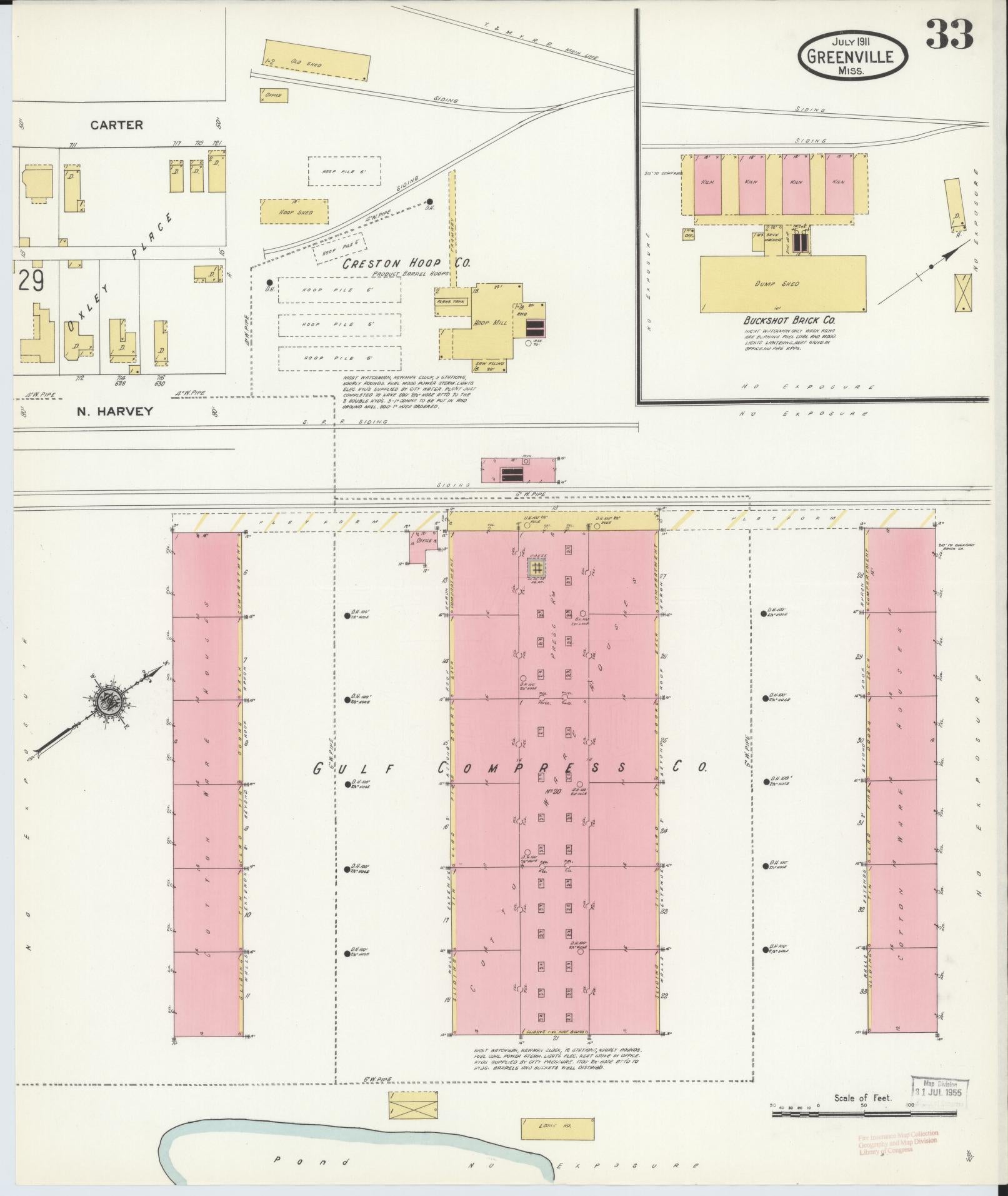Sanborn Fire Insurance Map from Greenville, Washington County, Mississippi (1911), Sheet #0033 - Complete Map Set gallery image, historic Sanborn map, vintage wall art, Mississippi Mississippi