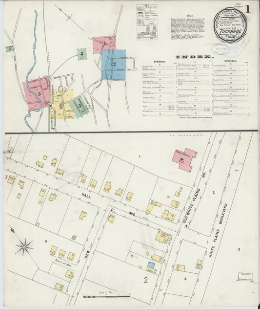 Sanborn Fire Insurance Map from Tuckahoe, Westchester County, New York (1898), Sheet #0001 - Historic Sanborn Fire Insurance Map Print, vintage old map wall art, antique decor, genealogy gift, New York New York map