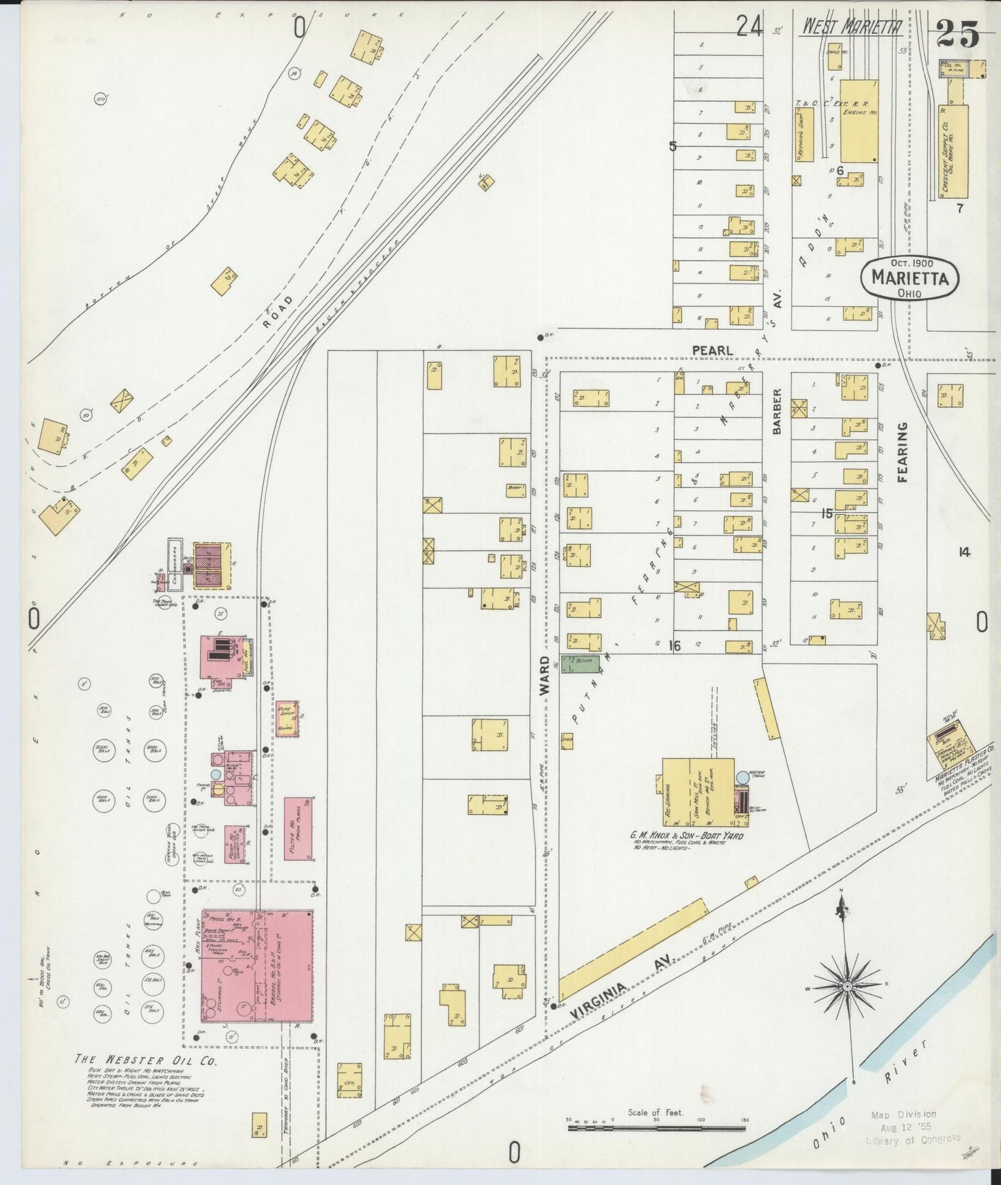 Sanborn Fire Insurance Map from Marietta, Washington County, Ohio (1900), Sheet #0025 - Historic Sanborn Fire Insurance Map Print, vintage old map wall art, antique decor, genealogy gift, Ohio Ohio map
