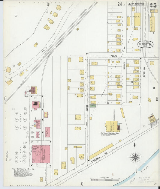 Sanborn Fire Insurance Map from Marietta, Washington County, Ohio (1900), Sheet #0025 - Historic Sanborn Fire Insurance Map Print, vintage old map wall art, antique decor, genealogy gift, Ohio Ohio map