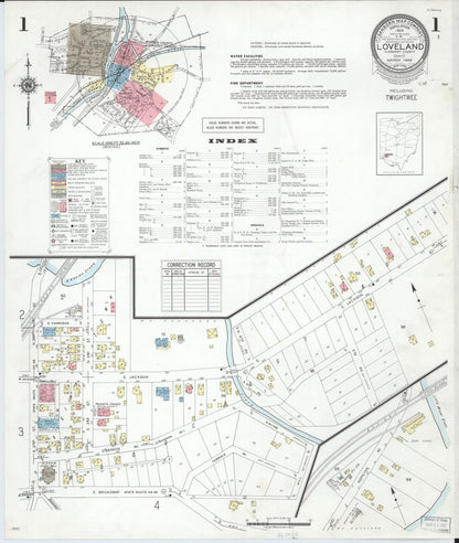 Sanborn Fire Insurance Map from Loveland, Clermont, Hamilton, And Warren County, Ohio (1946), Sheet #0001 - Historic Sanborn Fire Insurance Map Print, vintage old map wall art, antique decor, genealogy gift, Ohio Ohio map