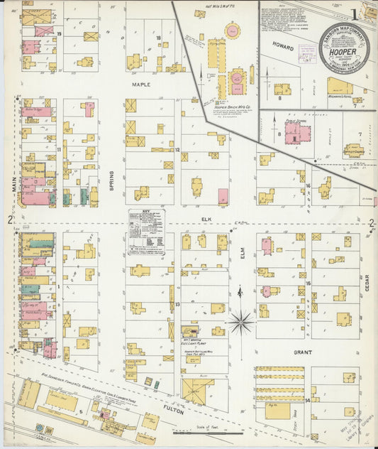 Sanborn Fire Insurance Map from Hooper, Dodge County, Nebraska (1904), Sheet #0001 - Historic Sanborn Fire Insurance Map Print, vintage old map wall art, antique decor, genealogy gift, Nebraska Nebraska map
