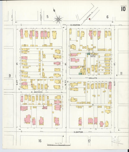 Sanborn Fire Insurance Map from Hamilton, Butler County, Ohio (1899), Sheet #0010 - Complete Map Set gallery image, historic Sanborn map, vintage wall art, Ohio Ohio