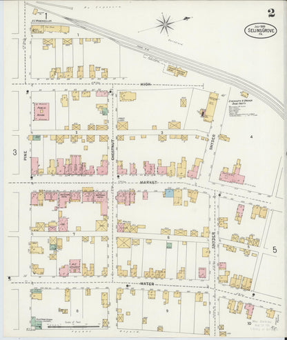 Sanborn Fire Insurance Map from Selins Grove, Snyder County, Pennsylvania (1899), Sheet #0002 - Complete Map Set gallery image, historic Sanborn map, vintage wall art, Pennsylvania Pennsylvania