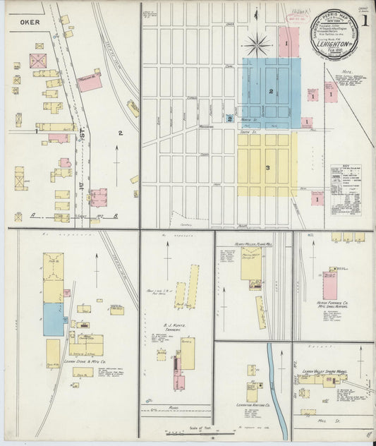 Sanborn Fire Insurance Map from Lehighton, Carbon County, Pennsylvania. (1892) – Historic Sanborn Fire Insurance Map Print