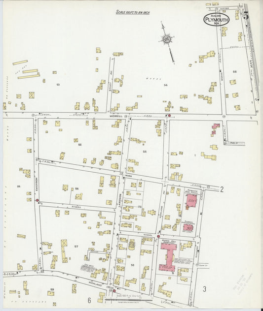 Sanborn Fire Insurance Map from Plymouth, Grafton County, New Hampshire (1918), Sheet #0005 - Historic Sanborn Fire Insurance Map Print, vintage old map wall art, antique decor, genealogy gift, New Hampshire New Hampshire map