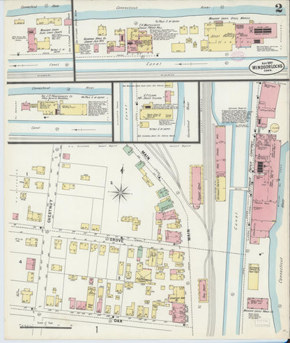 Sanborn Fire Insurance Map from Windsor Locks, Hartford County, Connecticut (1897), Sheet #0002 - Complete Map Set gallery image, historic Sanborn map, vintage wall art, Connecticut Connecticut