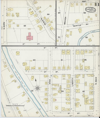 Sanborn Fire Insurance Map from Ansonia, New Haven County, Connecticut (1890), Sheet #0011 - Complete Map Set gallery image, historic Sanborn map, vintage wall art, Connecticut Connecticut