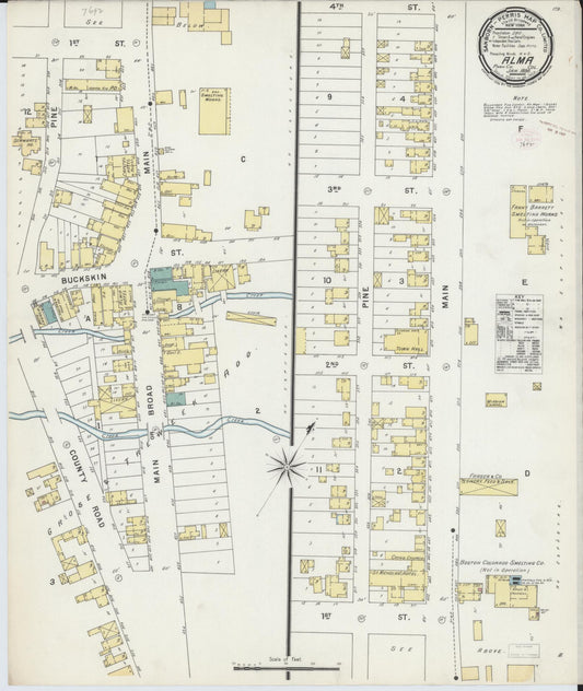 Sanborn Fire Insurance Map from Alma, Park County, Colorado. (1896) – Historic Sanborn Fire Insurance Map Print