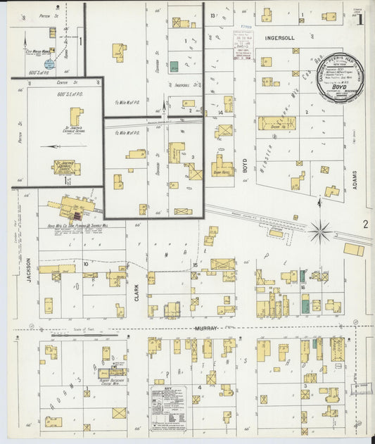 Sanborn Fire Insurance Map from Boyd, Chippewa County, Wisconsin (1900), Sheet #0001 - Historic Sanborn Fire Insurance Map Print, vintage old map wall art, antique decor, genealogy gift, Wisconsin Wisconsin map
