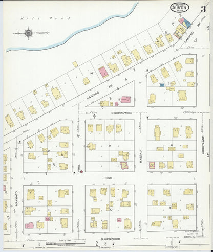 Sanborn Fire Insurance Map from Austin, Mower County, Minnesota (1917), Sheet #0003 - Complete Map Set gallery image, historic Sanborn map, vintage wall art, Minnesota Minnesota