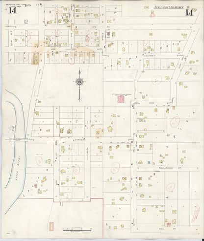 Sanborn Fire Insurance Map from Webster City, Hamilton County, Iowa (1950), Sheet #0014 - Historic Sanborn Fire Insurance Map Print