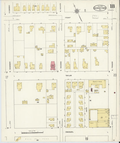 Sanborn Fire Insurance Map from Georgetown, Georgetown County, South Carolina (1913), Sheet #0018 - Complete Map Set gallery image, historic Sanborn map, vintage wall art, South Carolina South Carolina