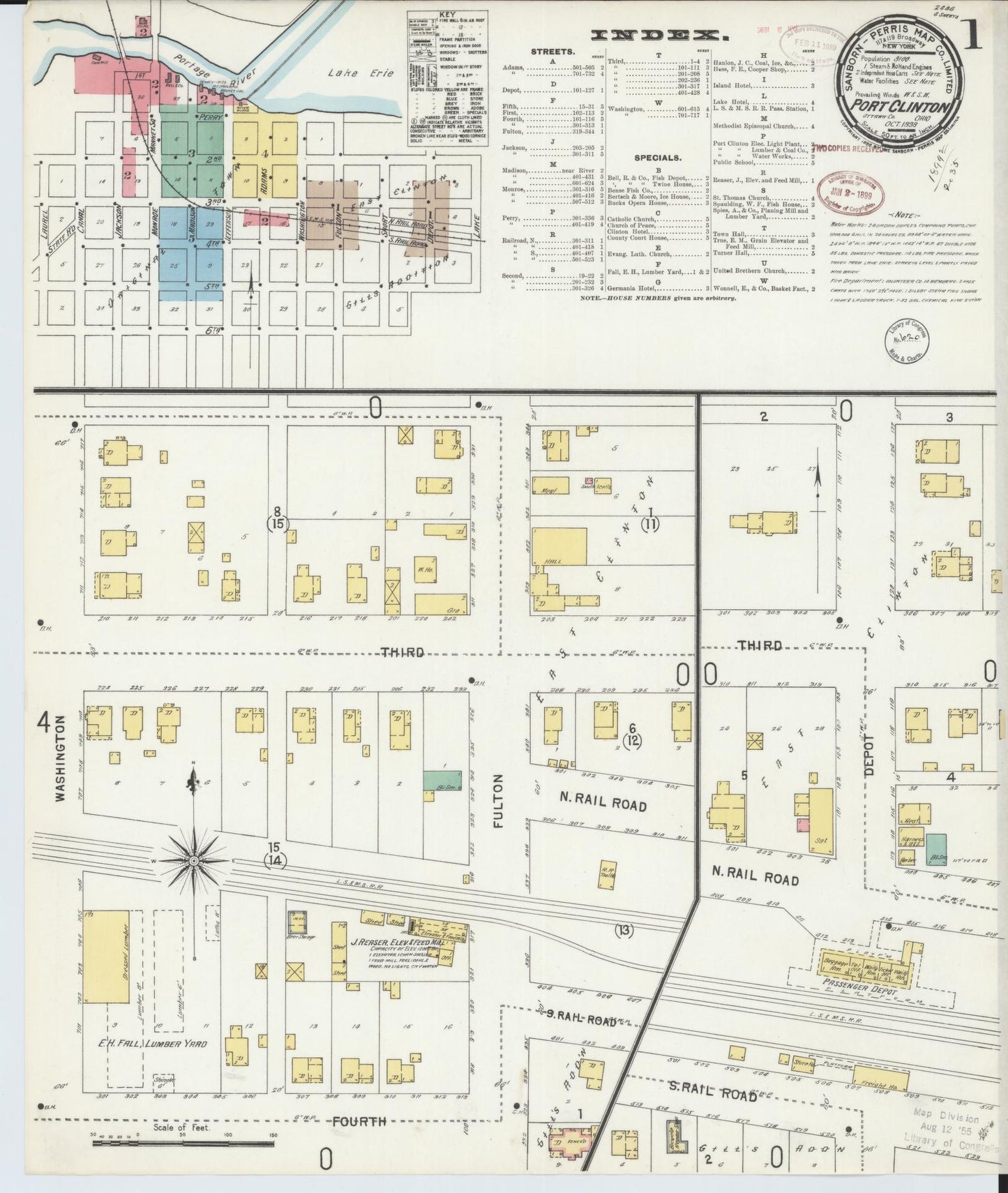 Sanborn Fire Insurance Map from Port Clinton, Ottawa County, Ohio (1898), Sheet #0001 - Complete Map Set gallery image, historic Sanborn map, vintage wall art, Ohio Ohio