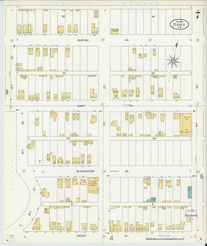 Sanborn Fire Insurance Map from Davis, Tucker County, West Virginia (1904), Sheet #0007 - Complete Map Set gallery image, historic Sanborn map, vintage wall art, West Virginia West Virginia