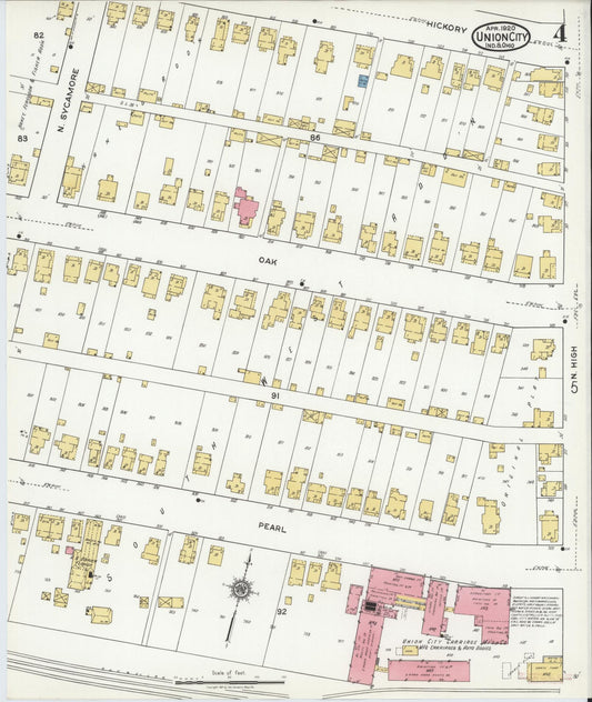 Sanborn Fire Insurance Map from Union City, Randolph County, Indiana (1920), Sheet #0004 - Historic Sanborn Fire Insurance Map Print, vintage old map wall art, antique decor, genealogy gift, Indiana Indiana map