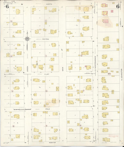 Sanborn Fire Insurance Map from Harrisonville, Cass County, Missouri (1939), Sheet #0006 - Historic Sanborn Fire Insurance Map Print, vintage old map wall art, antique decor, genealogy gift, Missouri Missouri map