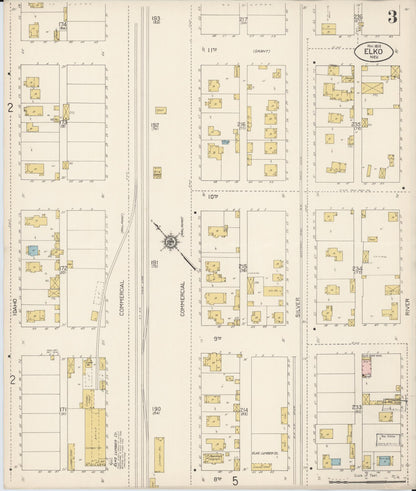 Sanborn Fire Insurance Map from Elko, Elko County, Nevada (1912), Sheet #0003 - Complete Map Set gallery image, historic Sanborn map, vintage wall art, Nevada Nevada