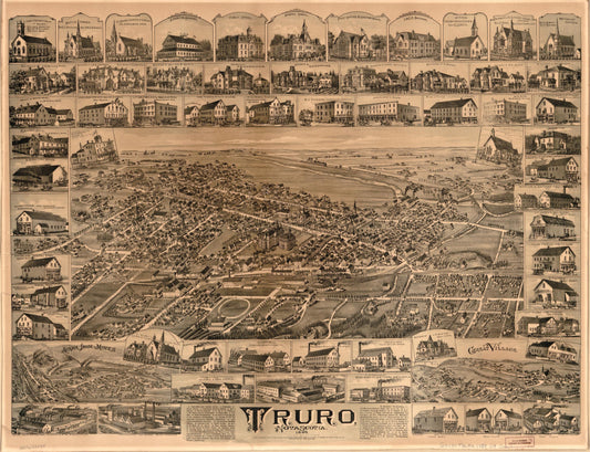 Truro, Nova Scotia, 1889 (1889) – Historic Bird’s-Eye View Panorama Print
