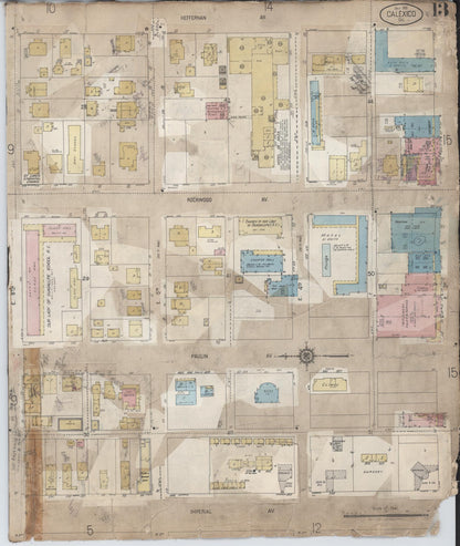 Sanborn Fire Insurance Map from Calexico, Imperial County, California (1956), Sheet #0013 - Historic Sanborn Fire Insurance Map Print, vintage old map wall art, antique decor, genealogy gift, California California map