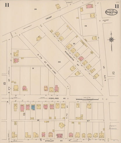 Sanborn Fire Insurance Map from Princeton, Mercer County, West Virginia (1923), Sheet #0011 - Complete Map Set gallery image, historic Sanborn map, vintage wall art, West Virginia West Virginia